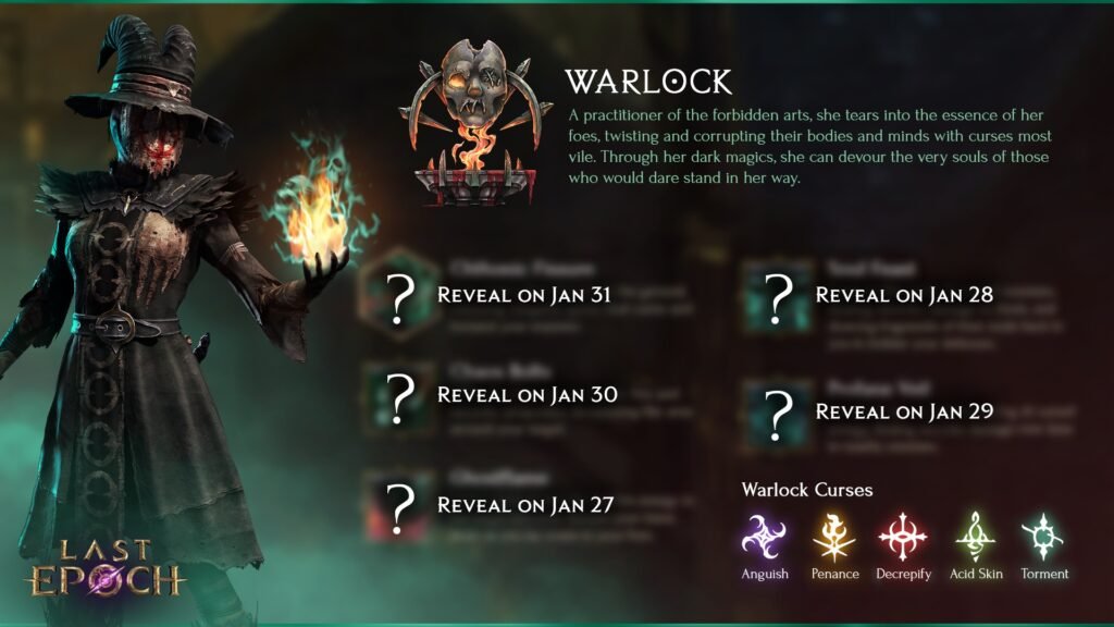 Maestrias do Warlock será revelada dia após dia.